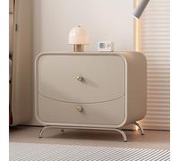 Table de chevet moderne de luxe en cuir synthétique avec 2 tiroirs, table de chevet en bois massif pour petits espaces, organiseur de rangement durable pour chambre à coucher