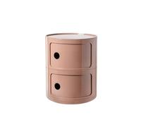 Table de chevet moderne de style nordique avec design circulaire et finition blanche créative, petite armoire avec 2 couches, option de couleur noire