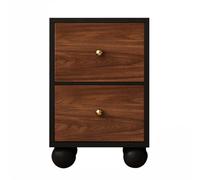 Table de Chevet Moderne d'inspiration médiévale avec Deux tiroirs, dotée de Pieds sphériques de Style Vintage, idéale pour Le Rangement et la décoration du Salon(30 * 40 * 50cm)