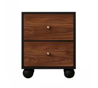 Table de Chevet Moderne d'inspiration médiévale avec Deux tiroirs, dotée de Pieds sphériques de Style Vintage, idéale pour Le Rangement et la décoration du Salon(40 * 40 * 50cm)