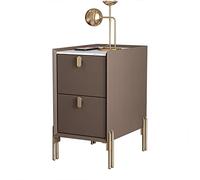 Table de chevet moderne du milieu du siècle avec 2 tiroirs de rangement Table d'appoint minimaliste pour petits espaces Table basse en pierre frittée 35 x 35 x 55 cm