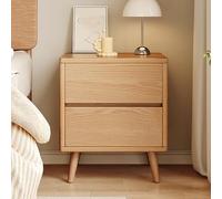 Table de chevet moderne du milieu du siècle avec 3 tiroirs en bois massif pour chambre à coucher et salon Finition noyer (40 x 40 x 52 cm)