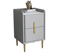 Table de chevet moderne du milieu du siècle avec finition en cuir microfibre, design minimaliste pour plus de praticité, comptoir en pierre frittée, table de chevet vert avocat pour chambre à coucher