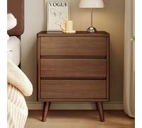 Table de chevet moderne du milieu du siècle en bois massif - Table d'appoint élégante avec tiroir de rangement pour chambre à coucher et salon 50,8 x 40,6 x 61 cm, finition marron élégante