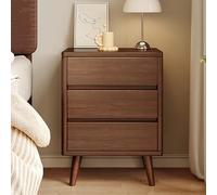 Table de chevet moderne du milieu du siècle en bois massif - Table d'extrémité à 3 tiroirs pour chambre à coucher, salon et couloir - Organiseur élégant et peu encombrant avec design classique