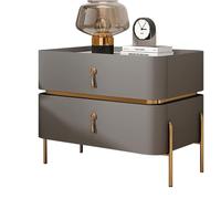 Table De Chevet Moderne du Milieu du Siècle|Table De Chevet Home Decor avec Pieds en Métal Et 2 Tiroirs De Rangement |Table D’appoint Contem, Fashion Grey, 40x40x50cm(15.7x15.7x19.6in)