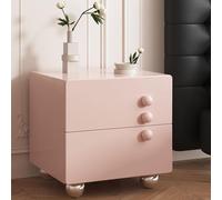 Table de chevet moderne en bois avec 2 tiroirs de rangement et pieds d'armoire à boules Grande table d'appoint en bois noir pour cuisine, chambre à coucher, salon Table de chevet de style cr