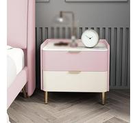 Table de chevet moderne en bois avec 2 tiroirs et pieds fuselés pour petite chambre ou salon, armoire de rangement élégante pour chevet de chevet, 25 x 40 x 48 cm (style 14)