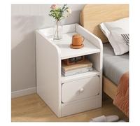 Table de chevet moderne en bois blanc avec 1 tiroir, table de nuit minimaliste pour petits espaces, armoire de rangement pour chambre à coucher, salon, entrée, table d'appoint compacte avec tiroirs