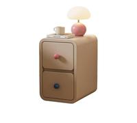 Table de Chevet Moderne en Bois Massif avec Double tiroir, Table d'appoint à glissières fluides, Table de Chevet Luxueuse en Cuir pour Salon, Chambre, idéale pour la décoration intérieure