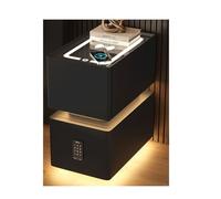 Table de chevet moderne en bois massif avec statistiques de charge, verrouillage par mot de passe, lumière LED, mini armoire pré-assemblée pour chambre à coucher Sto et nizat