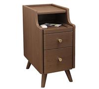 Table de chevet moderne en noyer - Table d'appoint carrée compacte de 25 cm pour les petits espaces, idéale pour la chambre à coucher et le salon, mobilier en bois élégant, design peu encombrant