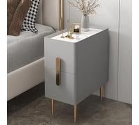 Table de chevet moderne et étroite avec 2 tiroirs - Table de chevet fine pour petits espaces - Table d'appoint minimaliste pour chambre à coucher, salon, salle de bain, balcon - Solution de rangement