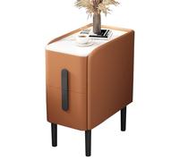 Table de chevet moderne et fine du milieu du siècle avec 2 tiroirs - Table de canapé parfaite pour les petits espaces, la chambre à coucher ou le salon - Table d'appoint étroite pour la décoration de