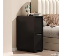 Table de chevet moderne et minimaliste, armoire de rangement fine avec 2 tiroirs, table d'appoint en cuir pour petit espace chambre à coucher, table d'appoint élégante (30 x 40 cm)