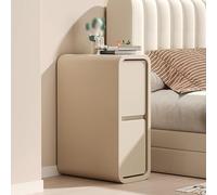 Table de chevet moderne et minimaliste, table de chevet fine avec rangement caché, design à 2 tiroirs, surface en cuir, petite table d'appoint pour canapé pour chambre à coucher (30 x 40 cm)