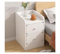 Table de chevet moderne minimaliste avec 2 tiroirs de rangement - Petite table d'appoint pour chambre à coucher, salon, entrée - Bois blanc - 30 cm