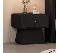 Table de chevet moderne minimaliste avec coins arrondis et tiroirs de rangement, parfaite pour les petits espaces, solution de rangement simple pour chambre à coucher