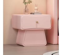 Table de chevet moderne minimaliste avec coins arrondis et tiroirs de rangement, parfaite pour les petits espaces, solution de rangement simple pour chambre à coucher
