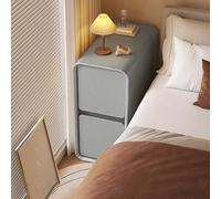 Table de chevet moderne minimaliste en bois massif avec double tiroir de rangement, table de nuit peu encombrante pour petites chambres, idéale pour n'importe quel lit