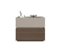 Table de chevet modulaire avec 2 tiroirs et design en bois bicolore - Meuble de rangement cube polyvalent pour le salon