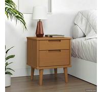 vidaXL Cabinet de Chevet avec tiroir Noir 40 x 35 x 48 cm Pin Massif, Chambre, Armoire Rectangulaire, Meuble en Bois Rustique, Table de Nuit avec Rangement, Dessus en Pin, Décor de Maison
