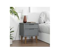 Table de chevet MOLDE Gris 40x35x48 cm Bois de pin massif