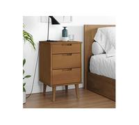 Table de chevet MOLDE Marron 40x35x65 cm Bois de pin solide 4013409