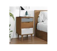 Table de chevet MOLDE Marron 40x35x65 cm Bois de pin solide350498