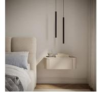 Table de chevet murale 1 tiroir - LUVIO - Lot de 2 - 59 cm - gris cachemire