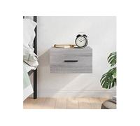 Table de Chevet Murale, Armoire de Nuit Suspendue avec Rangement, Table de Nuit Flottante, Décoration de Chambre, Moderne, Sonoma Gris Bois