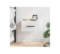 Table de Chevet Murale, Armoire de Nuit Suspendue avec Rangement, Table de Nuit Flottante, Décoration de Chambre, Moderne, Blanc Bois d'Ingénierie