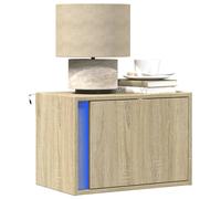 Table de Chevet Murale avec Lumière LED Armoire de Lit Table de Nuit vidaXL