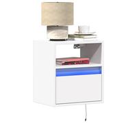 Table de Chevet Murale avec Lumière LED Flottante Table de Nuit Chambre vidaXL