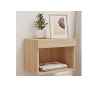 Table de chevet murale avec lumières LED chêne sonoma chêne sonoma G