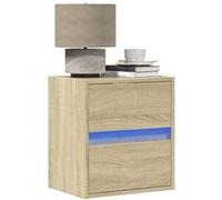 Vidaxl Table De Chevet Murale Avec Lumières Led Chêne Sonoma