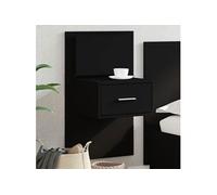 vidaXL Table de chevet murale avec lumières LED noir, armoire, armoire d'appoint, armoire de chevet, table de chevet, meuble 848159 Noir G