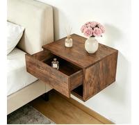 Table de Chevet Murale avec Tiroir et Étagère VIVOLILV,Design Industriel Rétro,Commode Suspendue pour Chambre,Gain de Place