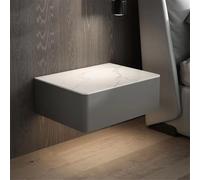 Table De Chevet Murale avec Tiroir, Table De Nuit Suspendue avec Structure en Bois Massif, Meuble De Rangement Marron, 48 X 40 X 18 Cm Dark Grey 48 * 40 * 18cm