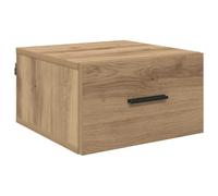 Table de chevet murale chêne artisanal 35 x 35 x 20 cm | Bois d'ingénierie, finition chêne artisanal, tir en D, 1 tiroir, montage mural, 5,21 kg, chambre à coucher