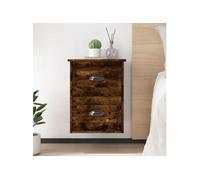Table de chevet murale chêne fumé 41,5x36x53 cm