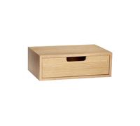Table de chevet murale en bois clair beige, 1 tiroir, rectangulaire, FSC - Hübsch, Hide - 20x30x10 cm
