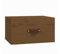 Table de Chevet Murale en Bois de Pin Massif, 40 x 29,5 x 22 cm, Teinte | Étagère flottante chaleureuse, fixation murale facile, plateau pour lampe et livres, bois naturel rustique