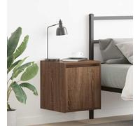 Table de chevet murale en chêne brun 38x34x40 cm, table de chevet murale en bois, résistant à l'humidité et à la déformation, avec un grand espace de rangement pour livres et verres,