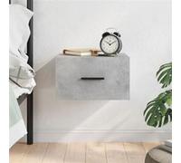 Table de chevet murale gris béton 35x35x20 cm