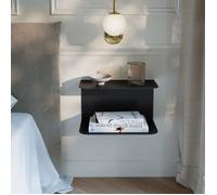 Table de chevet murale Notodden acier 40 x 23 x 23 cm noir