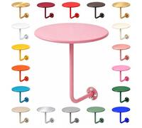 Table de Chevet Murale Ronde en Acier au Carbone avec Un Support Soudé | Étagère de Lit pour Téléphone et Lunettes, Ligne Élégante et Sol Accessible pour Faciliter le Ménage(Pink,15.7in)