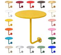 Table de Chevet Murale Ronde en Acier au Carbone avec Un Support Soudé | Étagère de Lit pour Téléphone et Lunettes, Ligne Élégante et Sol Accessible pour Faciliter le Ménage(Yellow,17.7in)