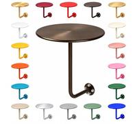 Table de Chevet Murale Ronde en Acier au Carbone avec Un Support Soudé | Étagère de Lit pour Téléphone et Lunettes, Ligne Élégante et Sol Accessible pour Faciliter le Ménage(Brown,15.7in)