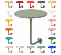 Table de Chevet Murale Ronde en Acier au Carbone avec Un Support Soudé | Étagère de Lit pour Téléphone et Lunettes, Ligne Élégante et Sol Accessible pour Faciliter le Ménage(Sage Green,15.7in)